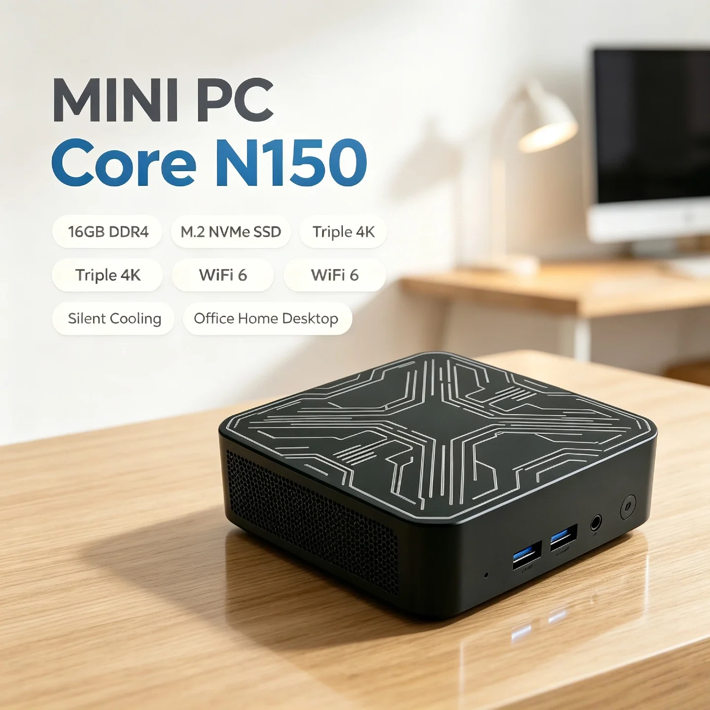 静音冷却-2026-インテルコア-n150-ポータブルミニpc-16gb-ddr4-m2-nvme-ssd-トリプル4k-wifi6-オフィス・ホームデスクトップコンピューター