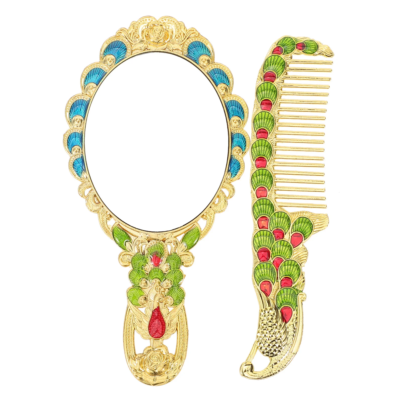 

2 Pcs Makeup Mirror Hand for Women Spa Party Mirrors Cute Pocket Travel with Handle Handheld