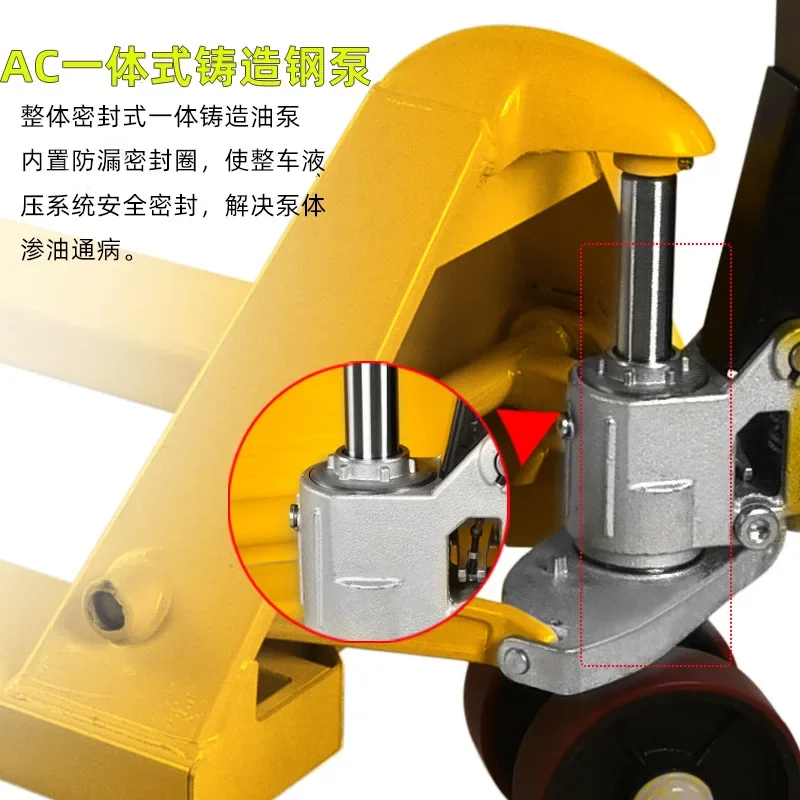 Manual hydraulic forklift 2/3 ton pallet hand truck storage cattle, manual forklift