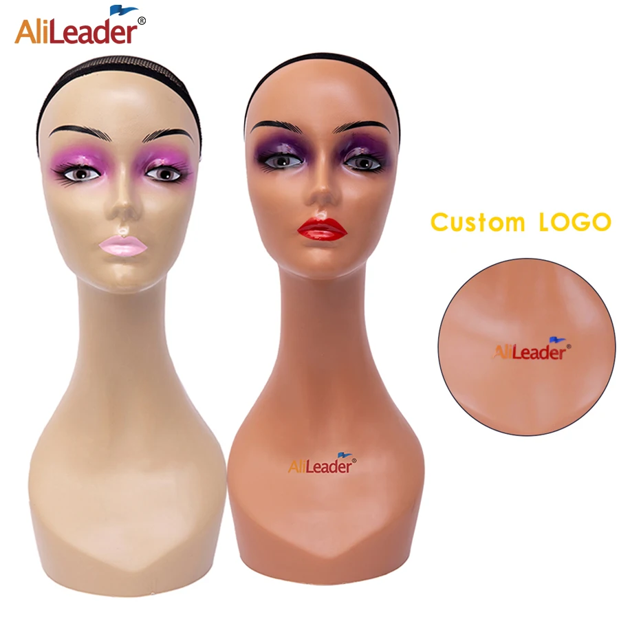 Female Mannequin Head For Wigs Long Neck Mannequin Head Without Shoulder Realistic Manikin Mode Head For Wig Jewelry Display