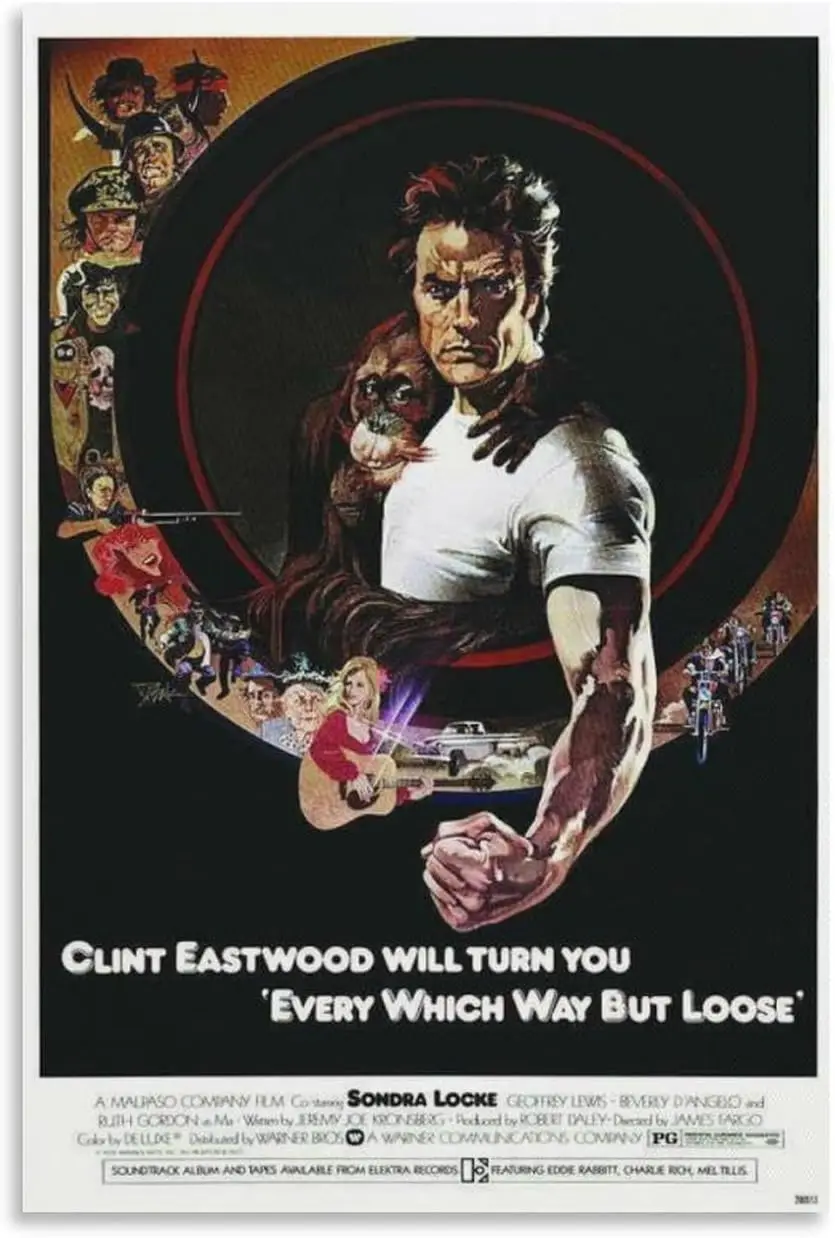 EVERY WHICH WAY BUT LOOSE Movie Poster Picture Print Wall Art Poster Painting Canvas Posters Artworks Room Aesthetic 24x36inch(6