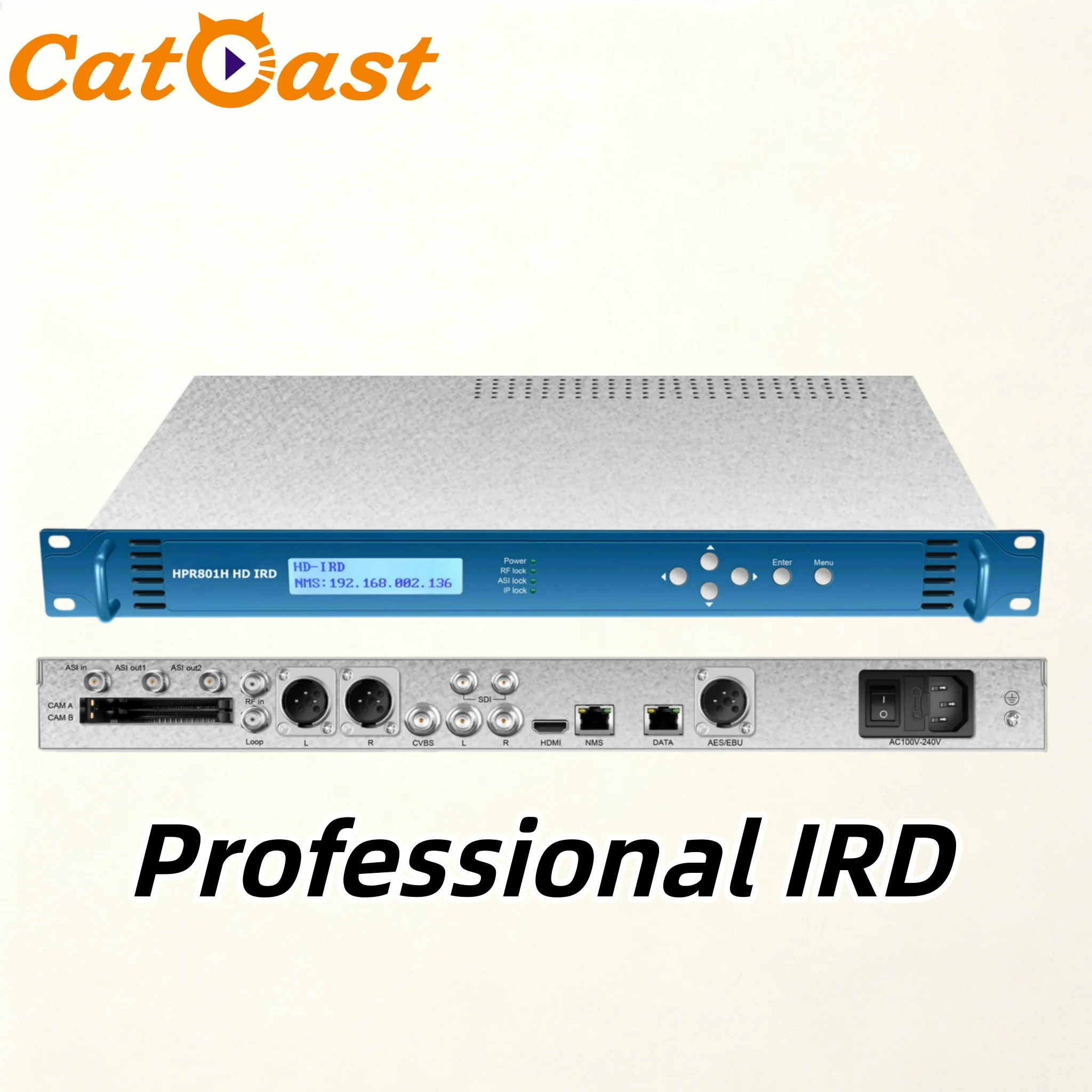 Professional IRD Satellite DVB-S2 Decoder with CAM/CI Slot DTV Head-end Equipment