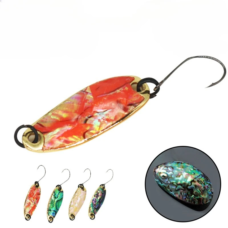 

3pcs 2.5g 3.5g 5g Natural Shells Spoon Bait Fishing Lures Makou Glitter Pesca Hard Bait River Stream Freshwater Bass Pike Trout
