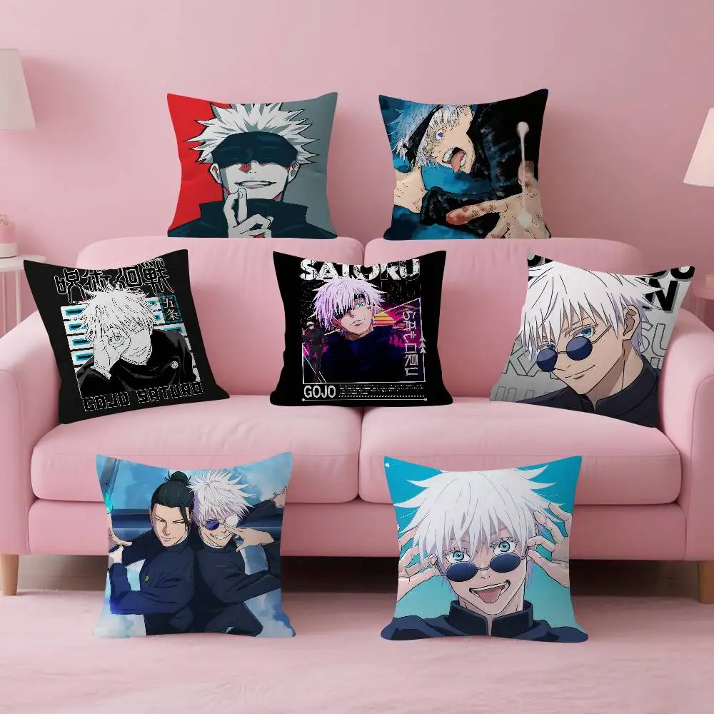 Satoru Gojo Anime Jujutsu Kaisen   Pillow Gift Home Office Decoration Bedroom Sofa Car Cushion Cover case 45x45