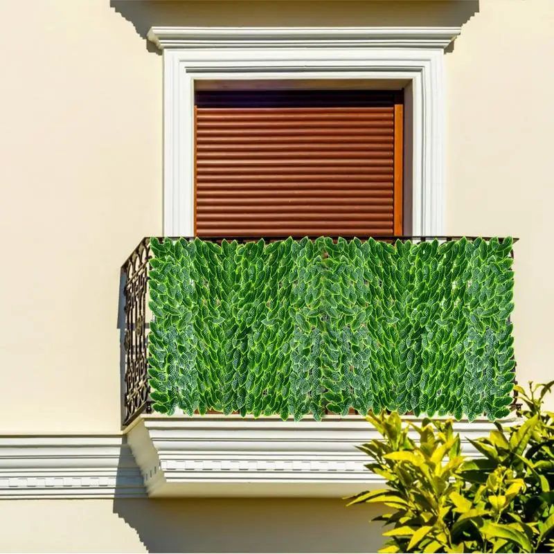 Ivy Fence Cover Cut Freely Balcony Decor Green Mat Fake Fence Grid Wall Decor For For Outdoor Garden Deco