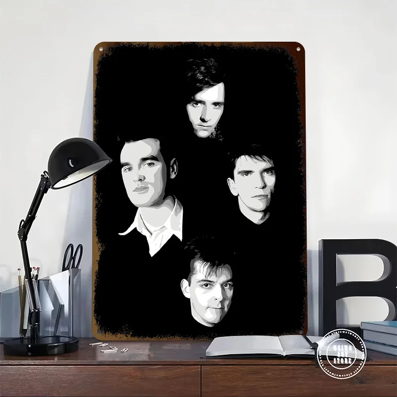 The Smiths Band 3D Printed Texture Poster Personalized Wall Art Retro Metal Tin Signs for Living Room Decoration Office Decor