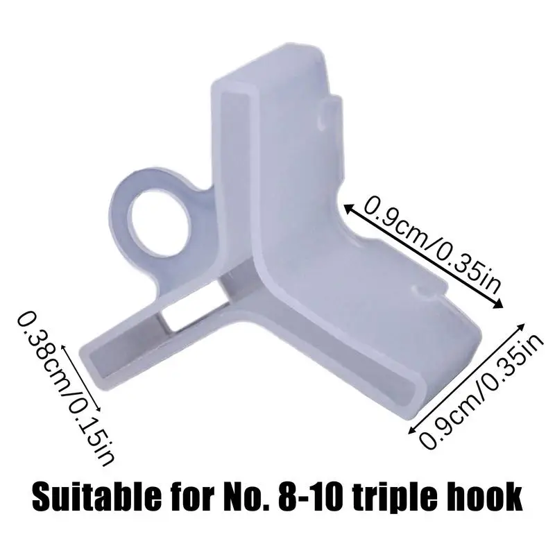 الصيد خطاف ثلاثي الأبعاد الأغطية 100 قطع أغطية حماية قبعات السلامة لصيد الأسماك خطاف ثلاثي حامل السلامة الصيد هوك #6