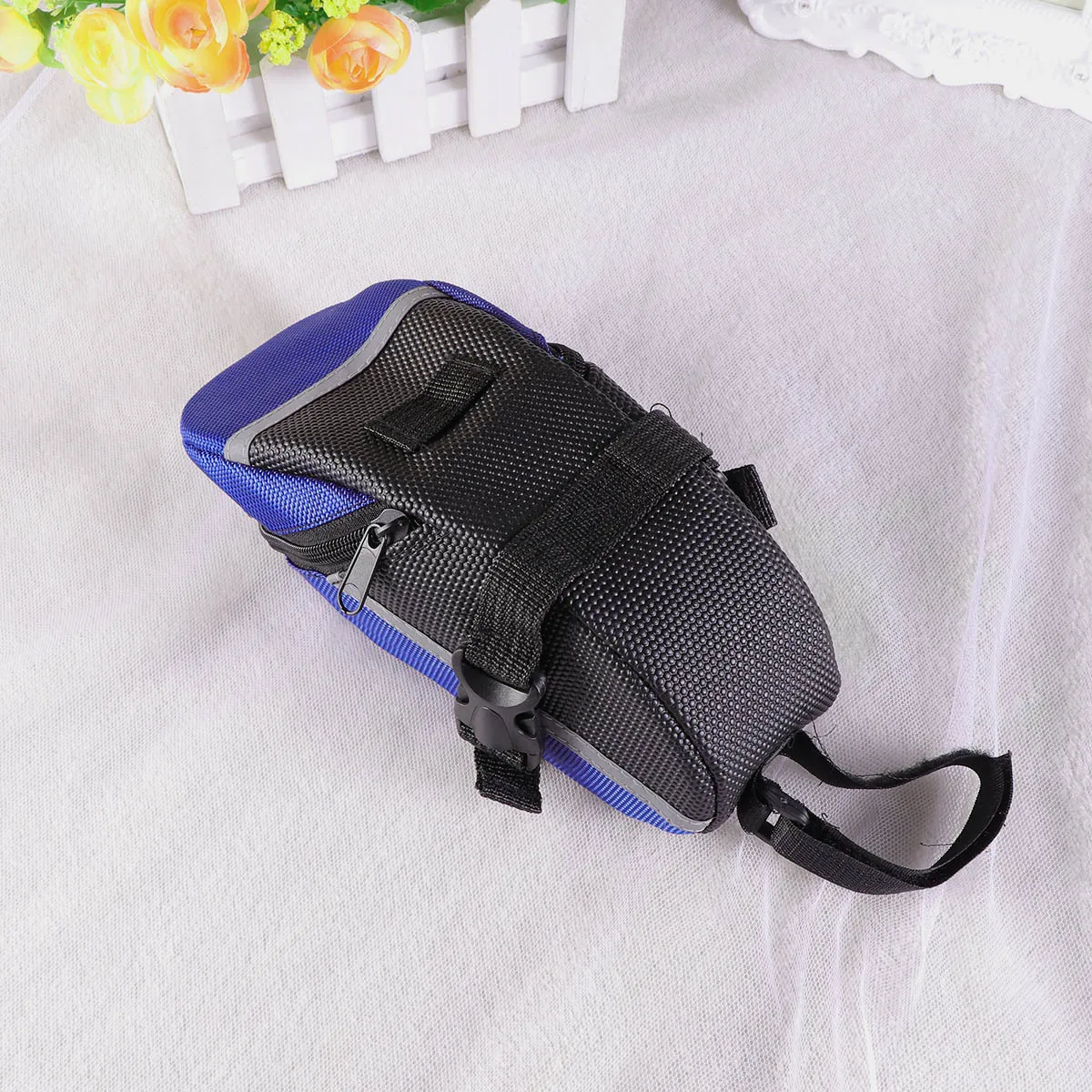 

Mountain Bike Waterproof Nylon Saddle Bag Rear Seat Tail Pouch Portable Bicycle Tool Bag Blue Reflective Tool Bags