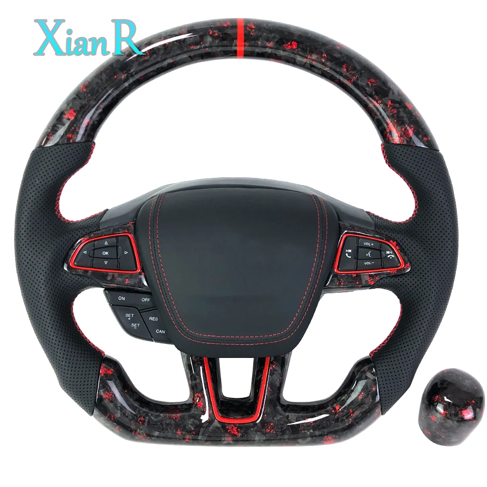 

Автомобильные аксессуары для Ford Focus MK3 RS ST, изготовленный на заказ красный кованый руль из углеродного волокна с ручкой переключения передач