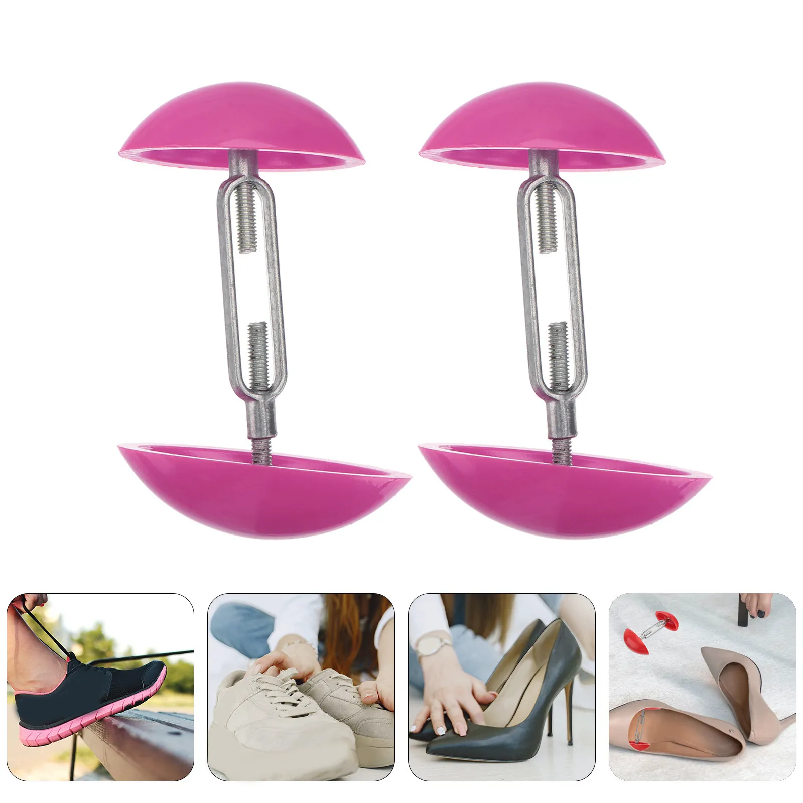 1Pair Heavy Duty Adjustable Shoe Stretchers Mini Shoe Tree Expander for Shoes Storage Display Shape Retention Heels