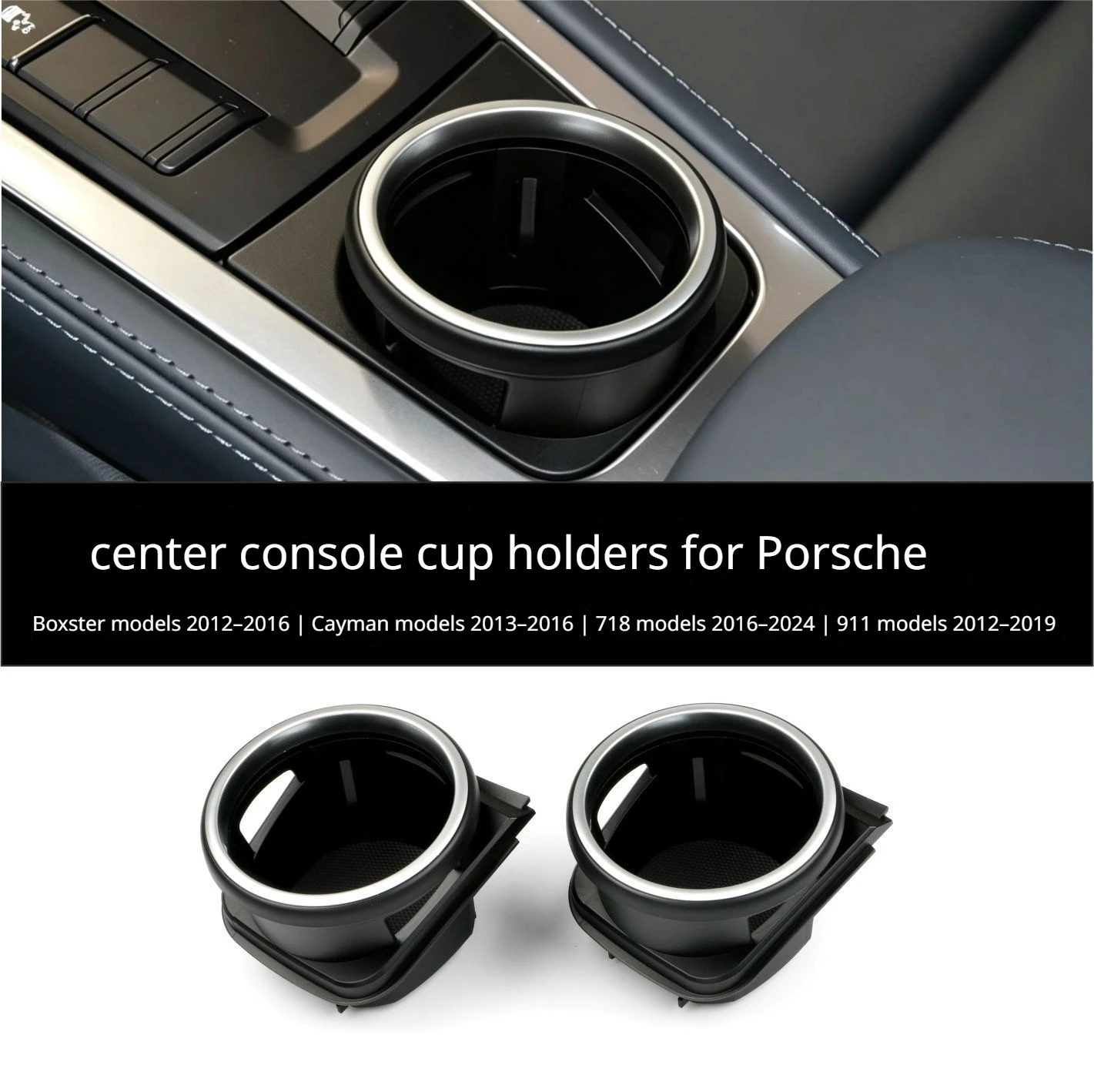 Center Console Cup Holder Insert Drinks Holder Cupholder Replacement for Porsche Boxster Cayman 911 981 718 982 2016-2024