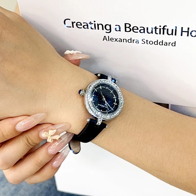X-GEAR New Luxury Exquisite Elegant Starry Dial Women Quartz Watch Stainless Steel Band Fashion Watch  Gift For Friends Family