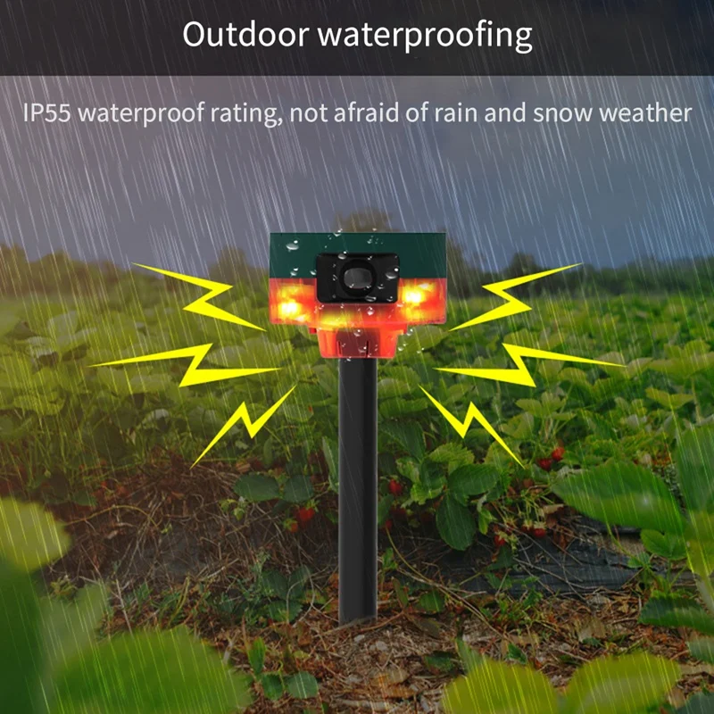 الطاقة الشمسية في الهواء الطلق استشعار الحركة صفارات الإنذار ، 360 ° كشف صفارات الإنذار ، طارد الحيوان ، تسجيل الصوت المتكلم ، 129Db ، سهلة الاستخدام