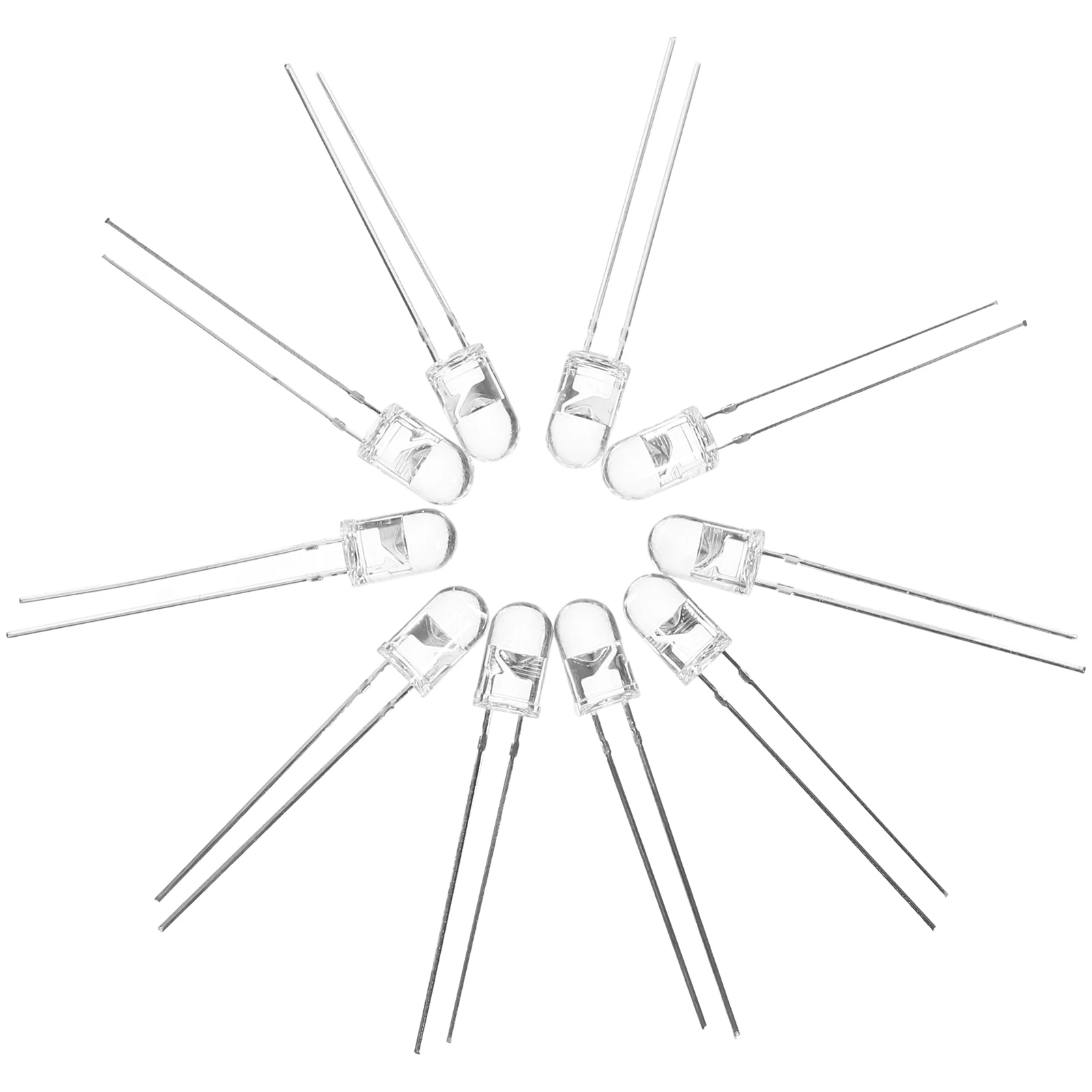 10Pcs Ultraviolet LED 10Mm 400-405Nm 80-120Mcd High Luminous Intensity 30Deg Viewing Angle for Color Display and Analysis Tools