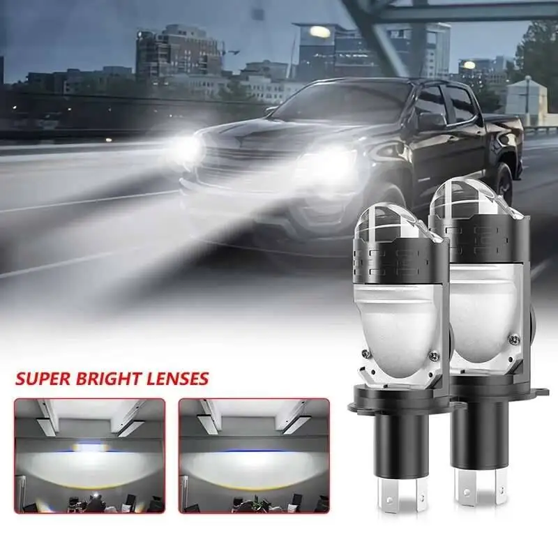 H4 Projector Lens LED Headlight Car Motorcycle 10000LM 100W Plug&Play Turbo Fan Lamp High Low Beam Wireless Auto Bulb image 2