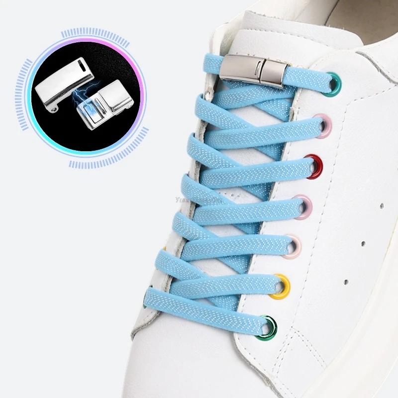 

New Magnetic lock No tie Shoe laces Elastic Shoelaces without ties Shoelace on magnets Sneakers Kids Adult Boots Sneakers Laces