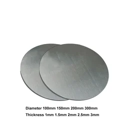 Durchmesser 100 150 200 300mm 304 Edelstahl Runde Platte Rund Blatt Disc Dicke 1/1.5/2/2.5/3mm