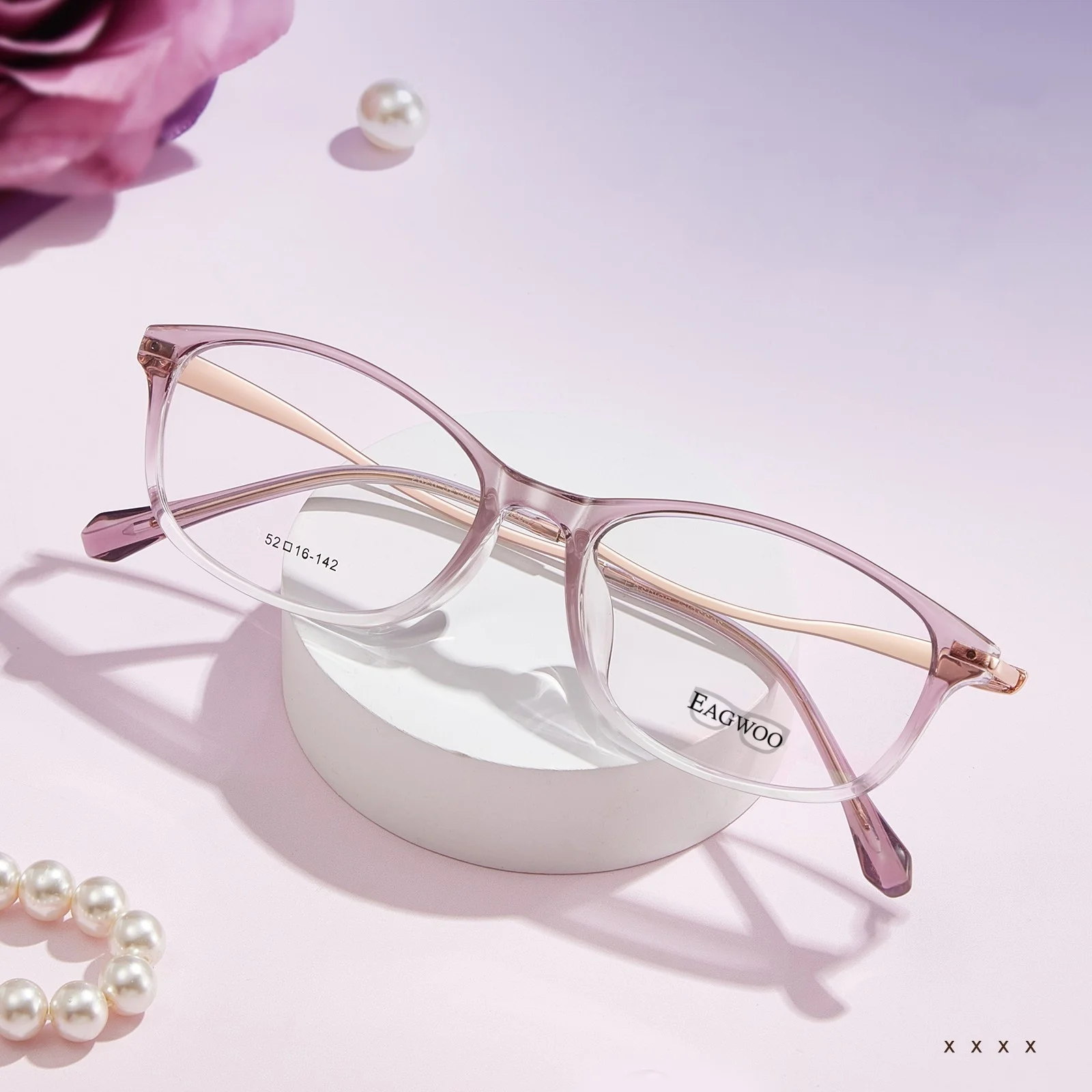 High-Quality TR+metal Eyeglass Frame Flexibl And Finely Carved Mirror Legs with 4mm Thick Rim Good for High Diopter