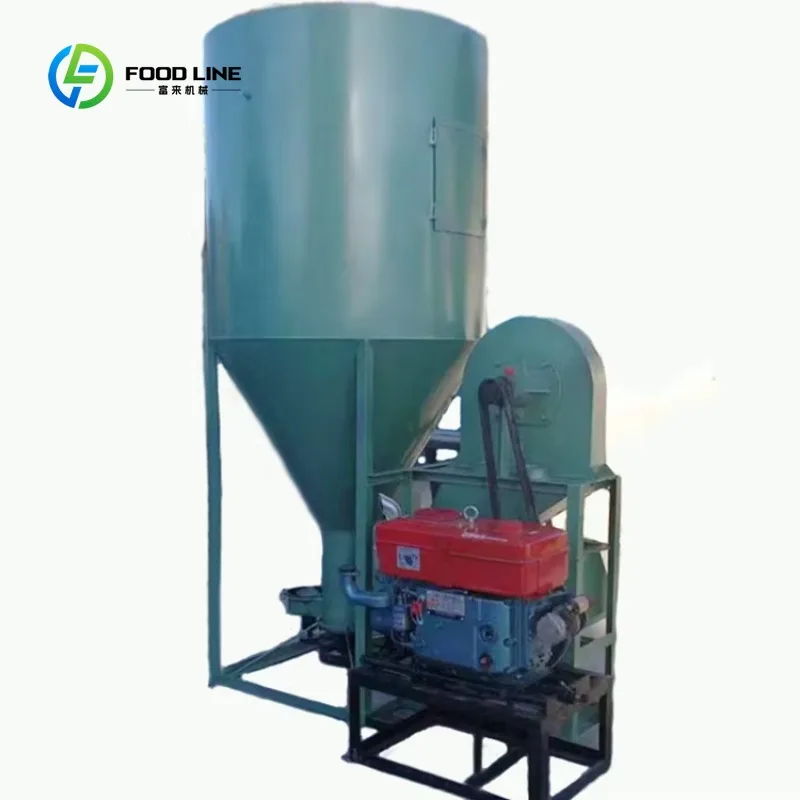 Customized 500kg/h Automatic Farm Feed Mixer and Grinder Machine Vertical Animal Feeds Mixing Machine