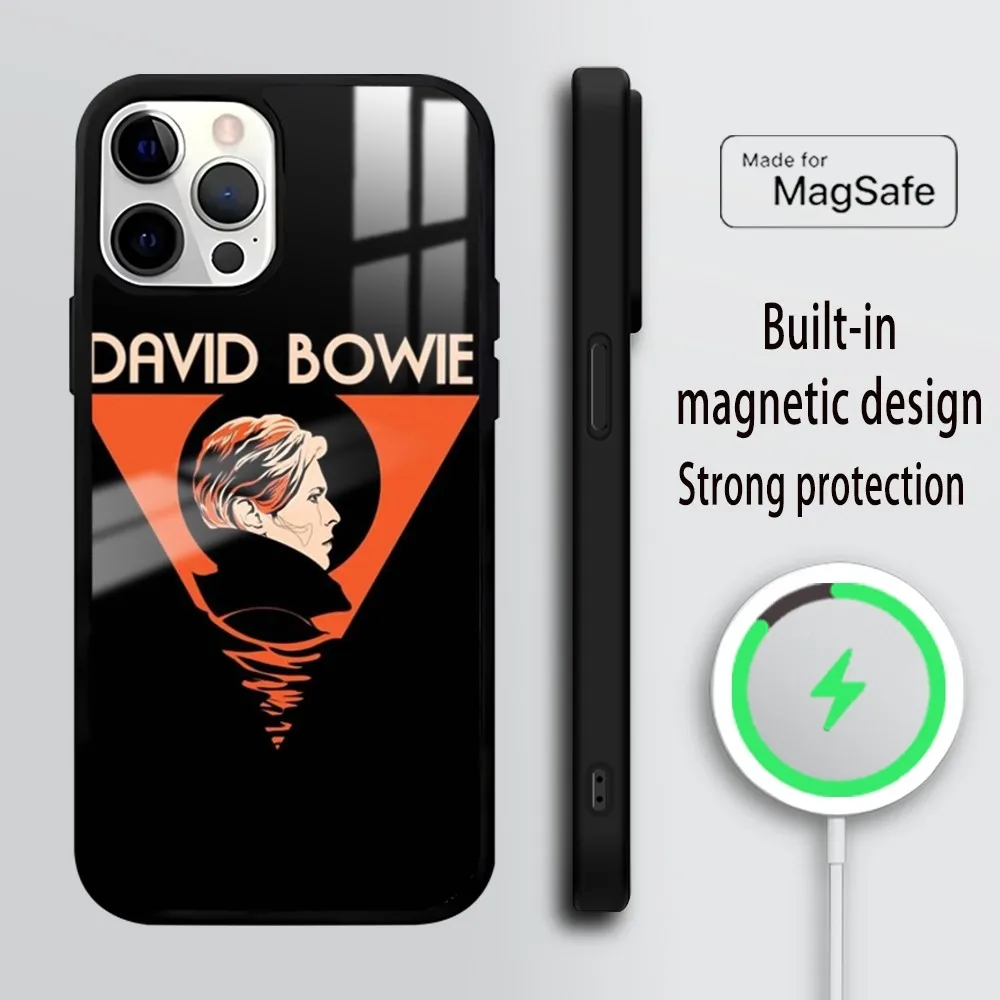 D-avid B-Bowie Phone Case For iPhone 16 15 14 13 12 11 Pro Max Plus Mini Mirror Wireless magnetic case