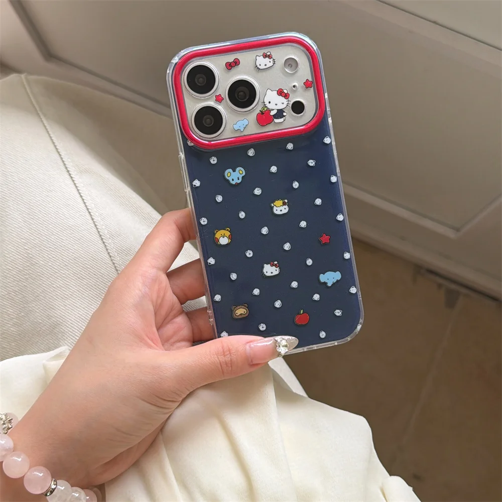 

Korean Cartoon Animal Phone Case for iPhone 14 Pro 16 13 15 16 17 Pro Max Cases Cute Funda Fashion Back Cover Shockproof Capa