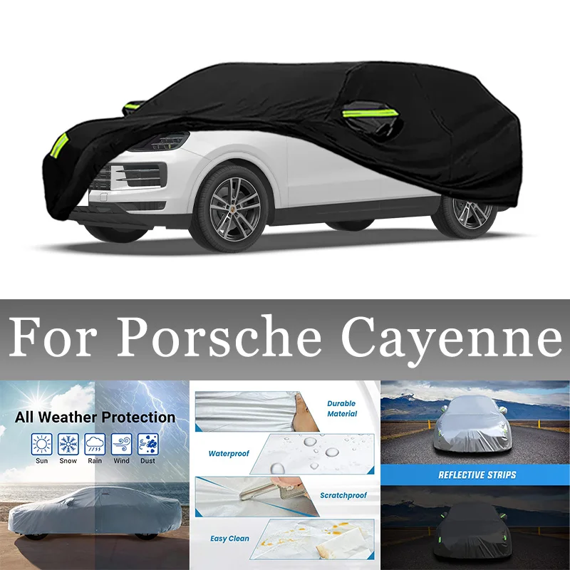 

Для Porsche Cayenne внешний автомобильный чехол, уличная защита, полный автомобильный чехол, снежный чехол, солнцезащитный козырек, водонепроницаемые пылезащитные аксессуары