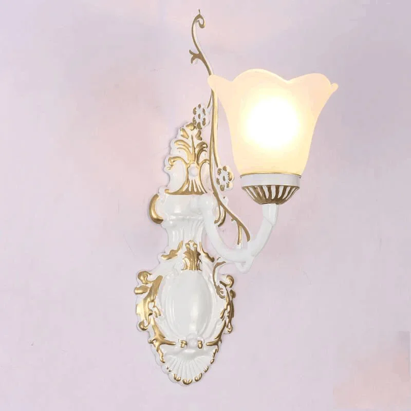 European Wall Lamp Background Wall Bedside Lamp Bedroom Lamp Retro Single Head Wall Lamp Corridor Simple Bouble Head Bronzing