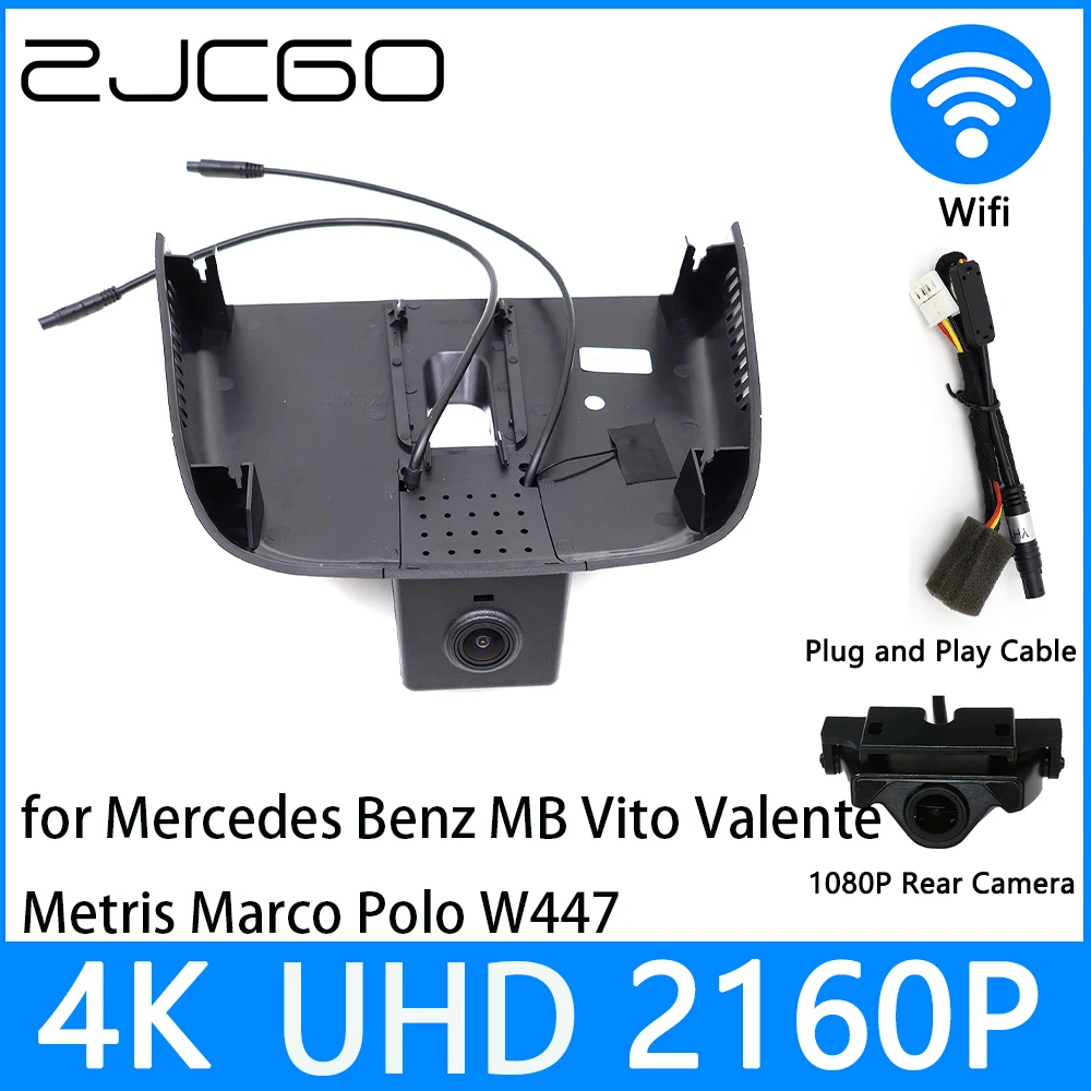 ZJCGO Dash Cam 4K UHD 2160P Car Video Recorder DVR Night Vision for Mercedes Benz MB Vito Valente Metris Marco Polo W447