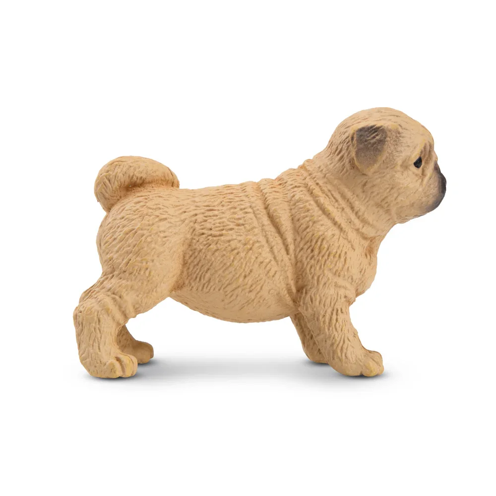Toymany SimulazioneCarlino in piedi Cucciolo Animale domestico Modello Giocattolo Mini Figure Bambole Action Figurine Giocattoli Regalo per bambini Decorazione torta