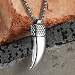 Ox Horn Amulet Men Necklaces With Pendant Stainless Steel Simple Jewelry For Male Women Punk Hip Hop Accessories Gifts Wholesale