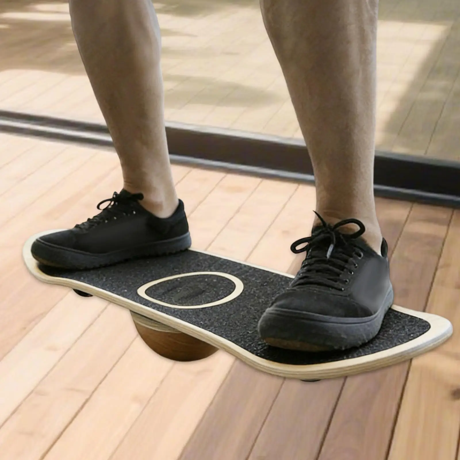 Wooden Balancing Board Exercise Stability Trainer Non Slip Roller for Yoga Surf and Gym Fitness