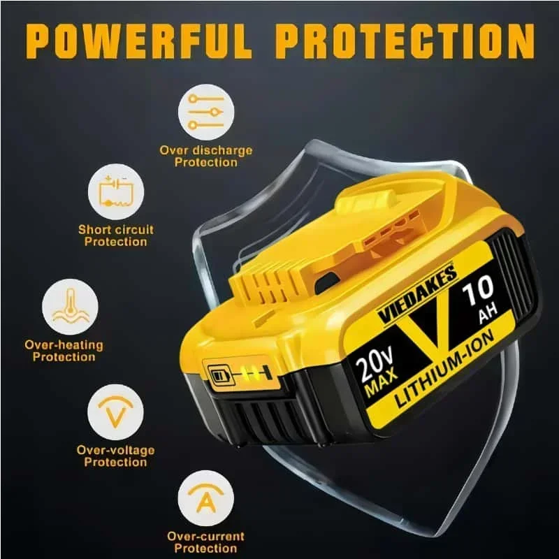 Nuevo 100% viedakes para Dewalt 8.0Ah 20V batería de herramienta eléctrica DCB206 DCB206 DCB205 DCB200 DCB203 para transporte aéreo de herramientas eléctricas