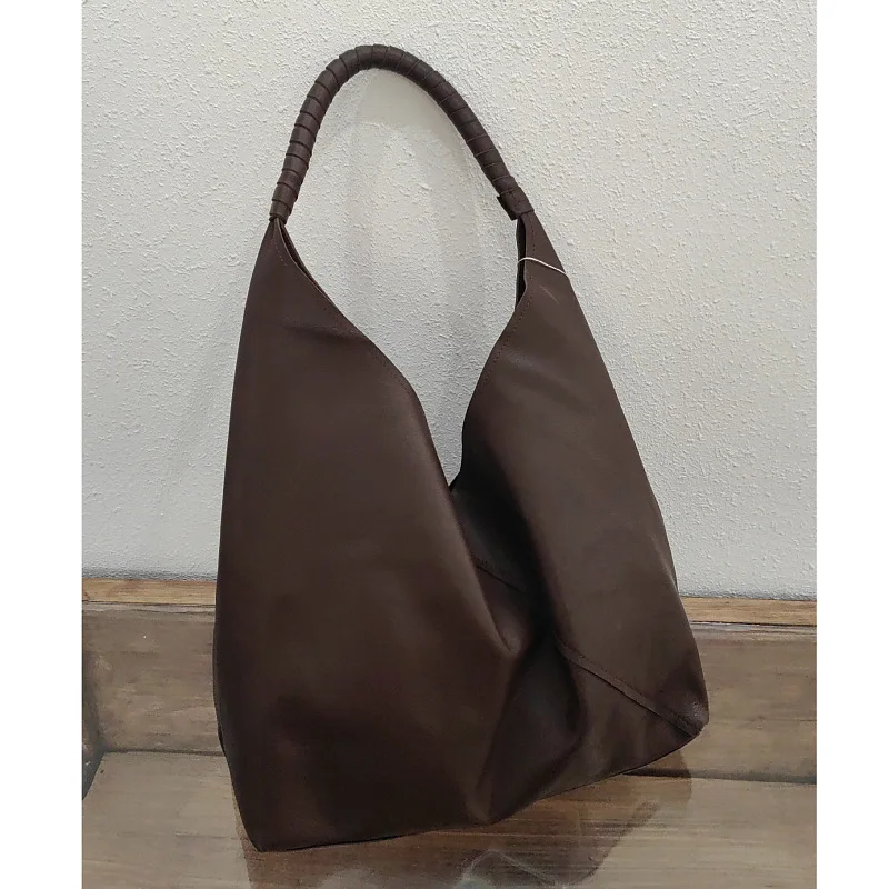 Women\'S New Senior Texture Soft Leather Shoulder Bag Commuter Retro Simple Handbag High Quality Soft Office Ladies Leather