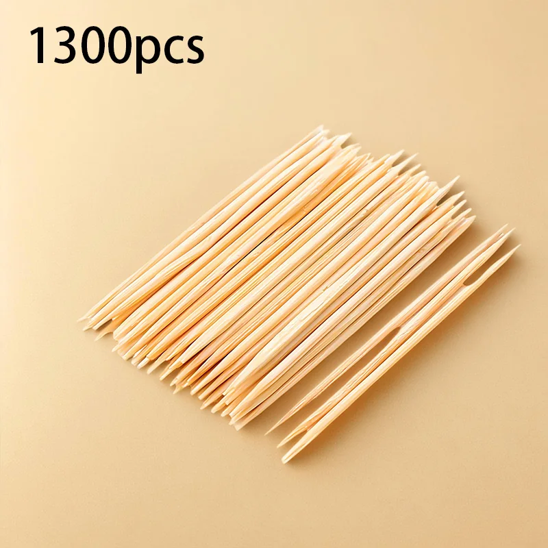 أعواد أسنان مصنوعة من الخيزران صديقة للبيئة مكونة من 1300 قطعة - أعواد خشبية مزدوجة الأطراف ورقيقة جدًا وقابلة للتصرف للمنزل والمطاعم والسفر (Nat) #5