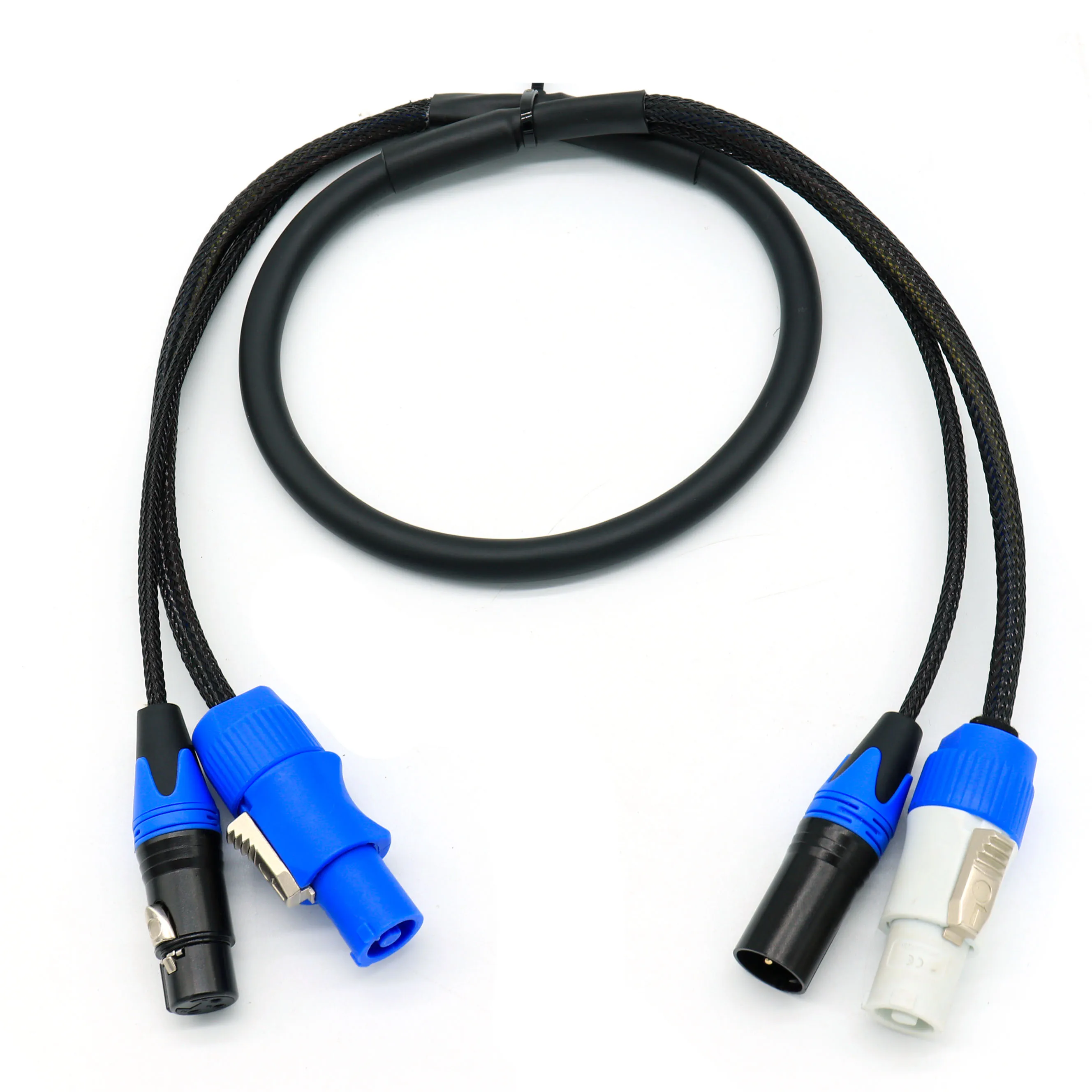 PowerCON/XLR Power & Audio Combo Cable – XLR Male to Female for Stage Light Power Input/Output