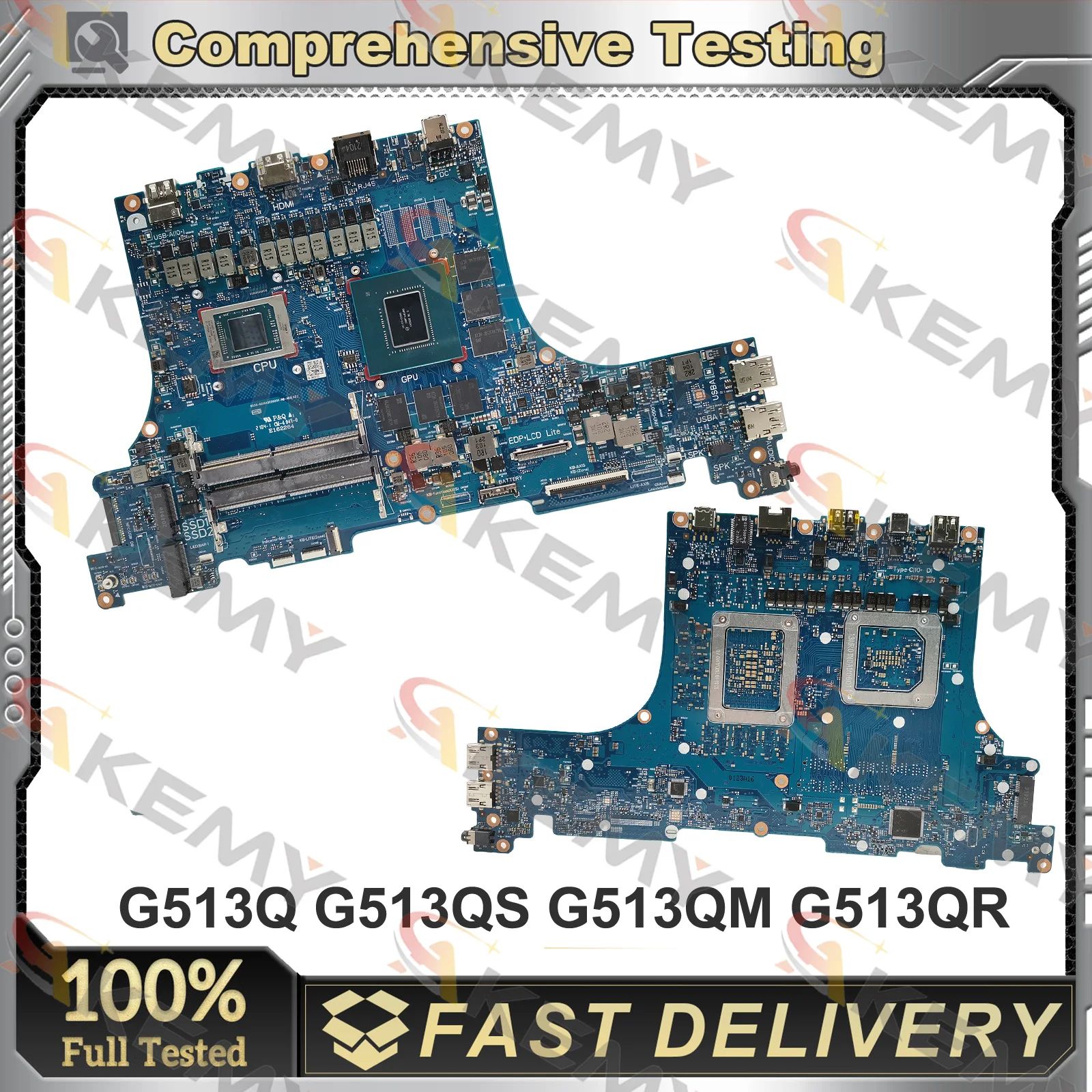 6050A3250201 Laptop Motherboard For ASUS ROG Strix G15 G513Q G513QS G513QM G513QR Mainboard With R5 R7 R9 CPU Tests OK Fast Ship