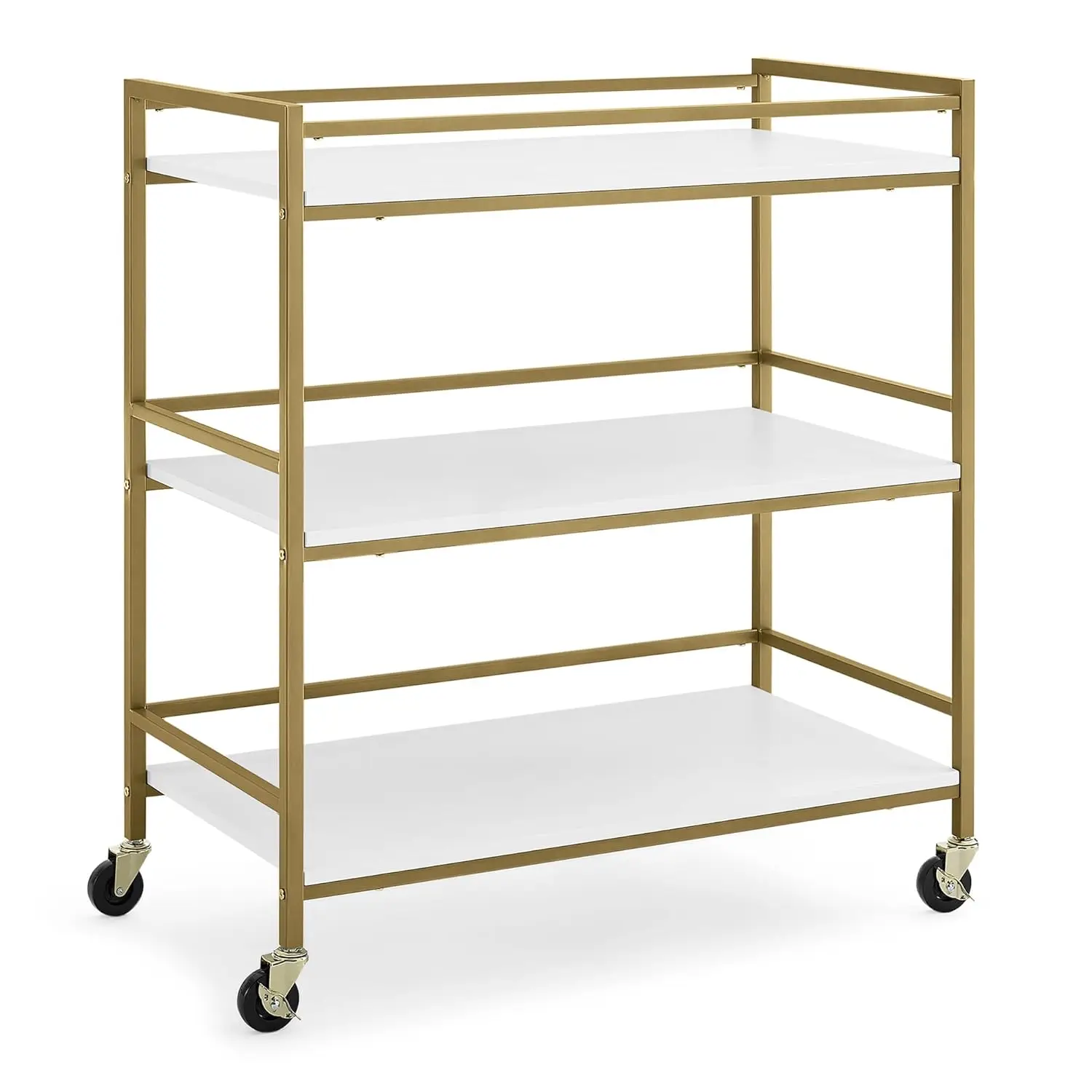 Jade Changing Table/Cart, White Melamine/Bronze