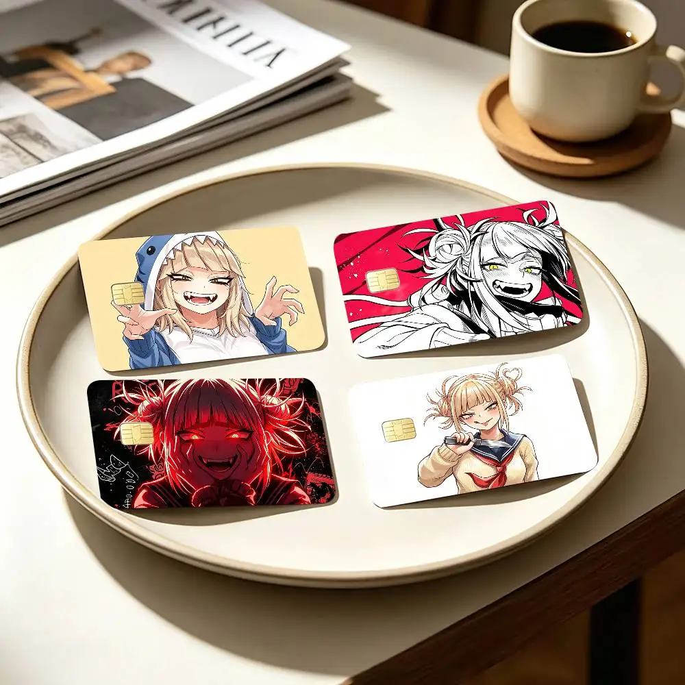 Gothic My Hero Academia Toga Himiko - Juego de 4 pegatinas pequeñas impermeables con chip, antirrayas