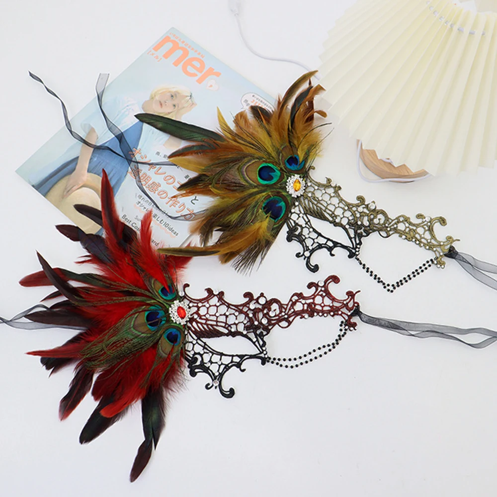 

Prom Cosplay Mask Ornamental Feather Half-Face Mask Party Costume Mask Artificial For Masquerade Ball Cosplay Event Dance Club