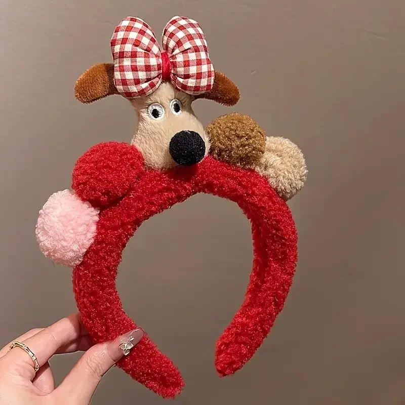 رباط شعر من القطيفة على شكل رسوم كرتونية حمراء ساحرة - طراز قديم لطيف للسيدات، مناسب للارتداء اليومي أو الهدايا. #4