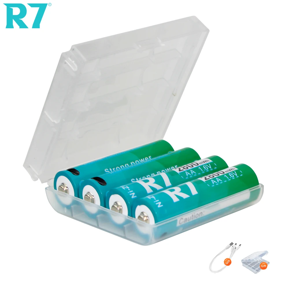 R7 1.6V AA 2800mWh Battery Ni-Zn Rechargeable AA batteries USB aa Batteries for toy camera