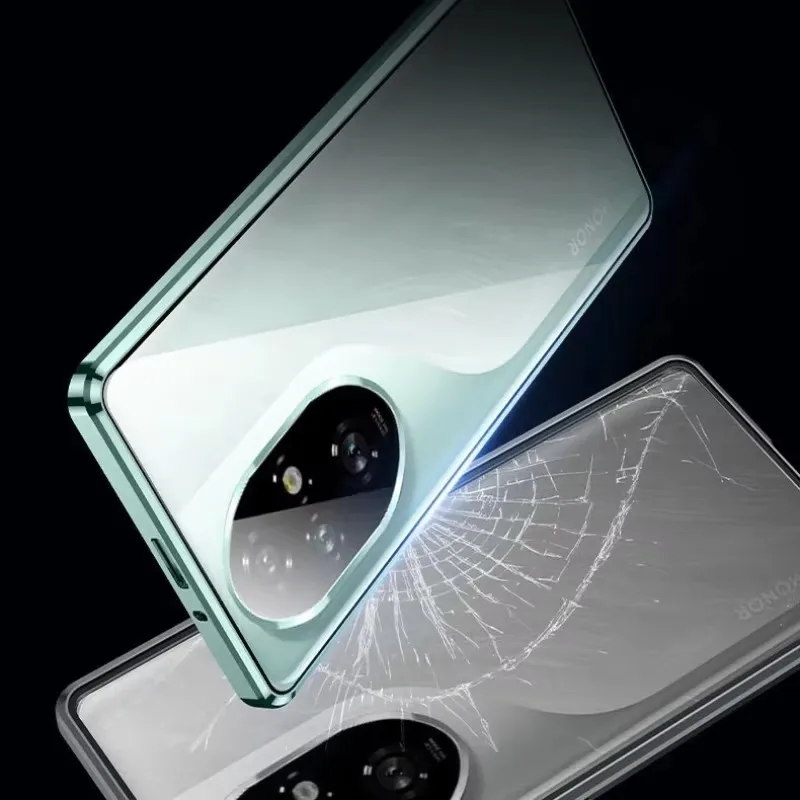 360° Protection Metal Magnetic Case For Honor 200 Pro Double Sided Glass Phone Cover For Honor200 Honor 200Pro Lens Protector