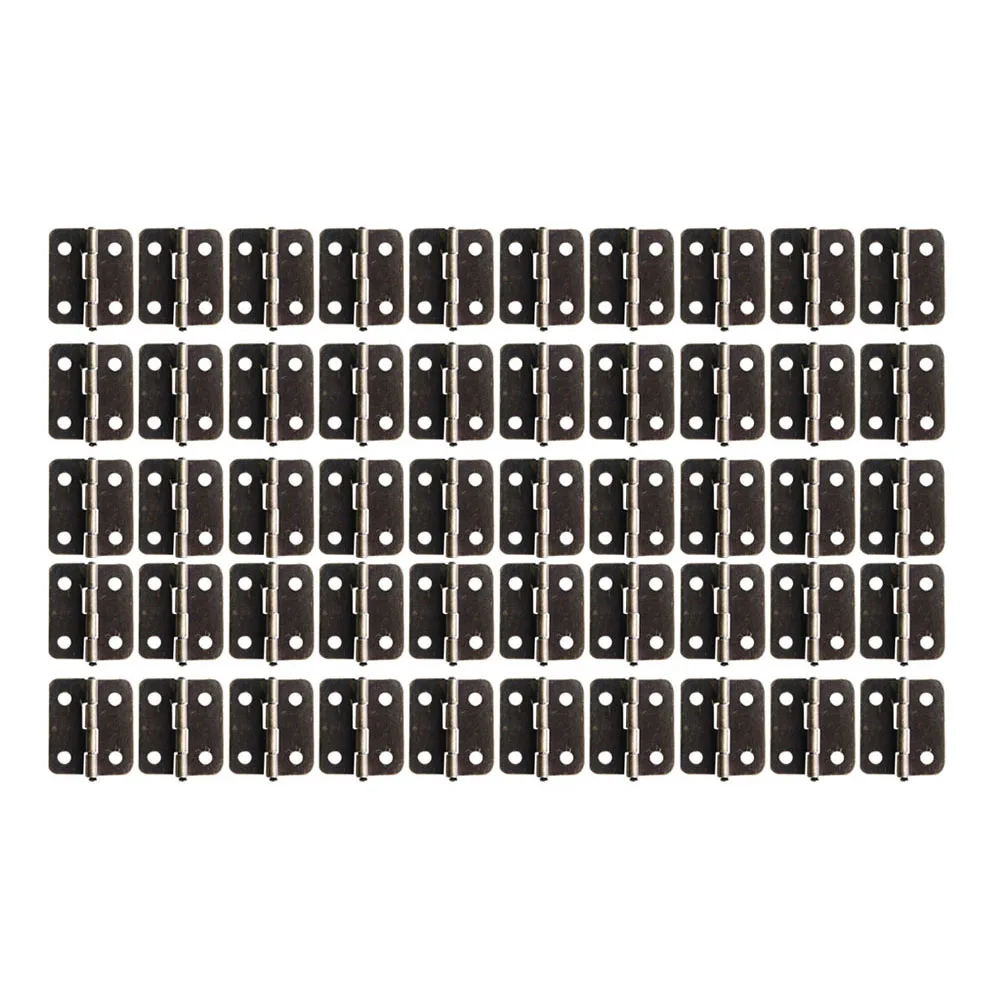 Hinge With Nails Flat Hinge Silver Yellow 18x15mm 4 Mounting Holes 50pcs Bronze Doors For Vintage Wooden Boxes