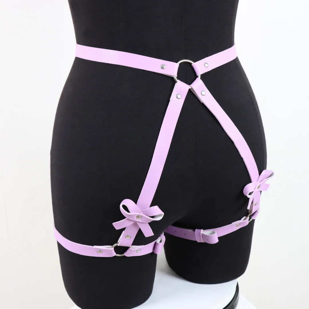 Punk lederen dijbanden roze lederen kousenband harnas ﻿   Jarretellegordels Bout Carnaval Party Gift Rave Accessoires Riem