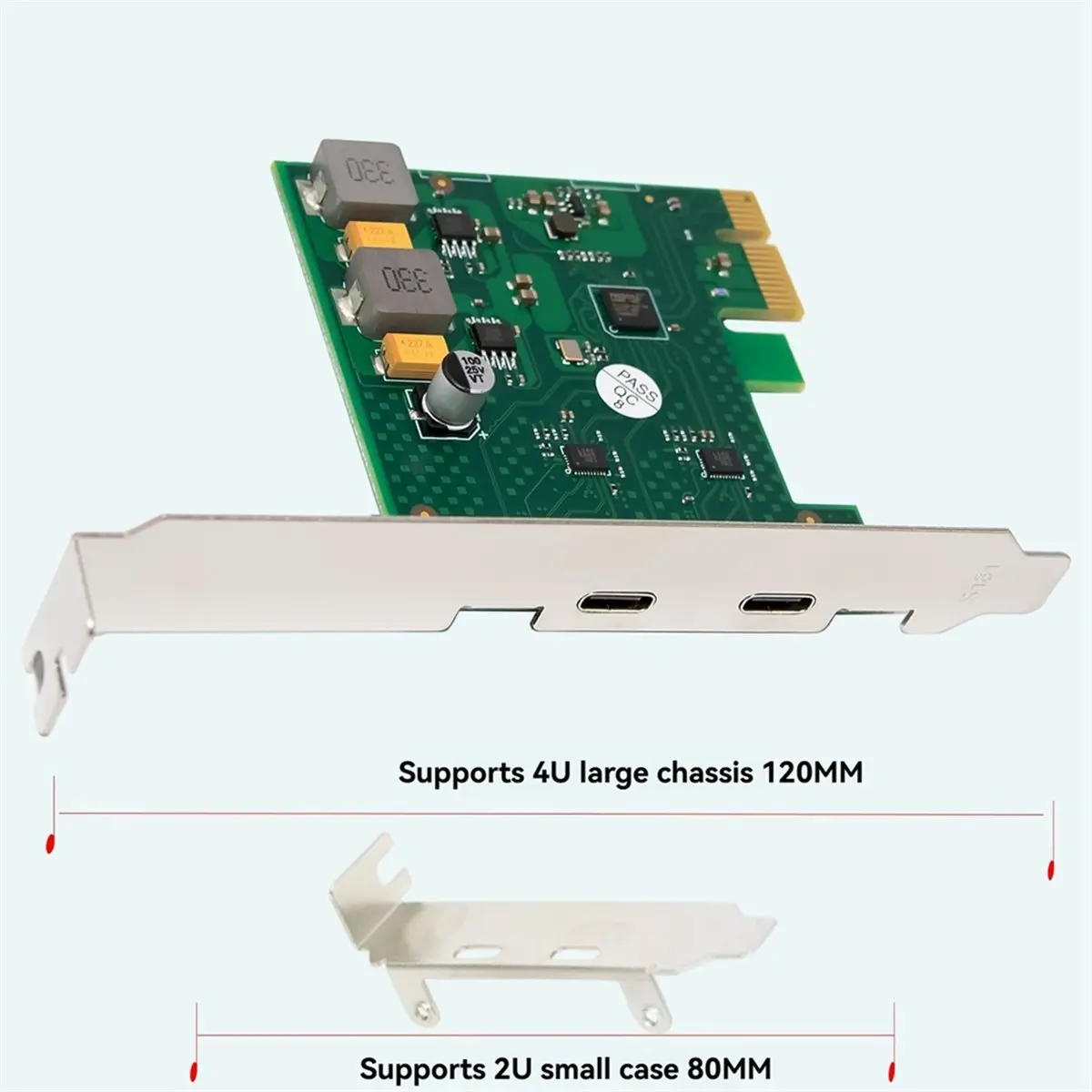 USB3.0 PCI-E Expansion Card USB-C Gen1 HUB Adapter Card 5.0Gbps FL1100 Chip Power-Free