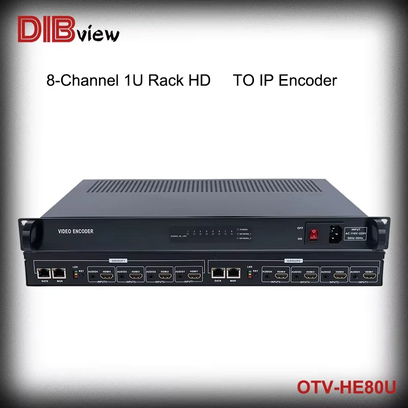 OTV-HE80U 8 channel H.265 H.264 Full HD HDMI-compatible TO IP Video Encoder Cable IPTV Live Streaming Media Network devices