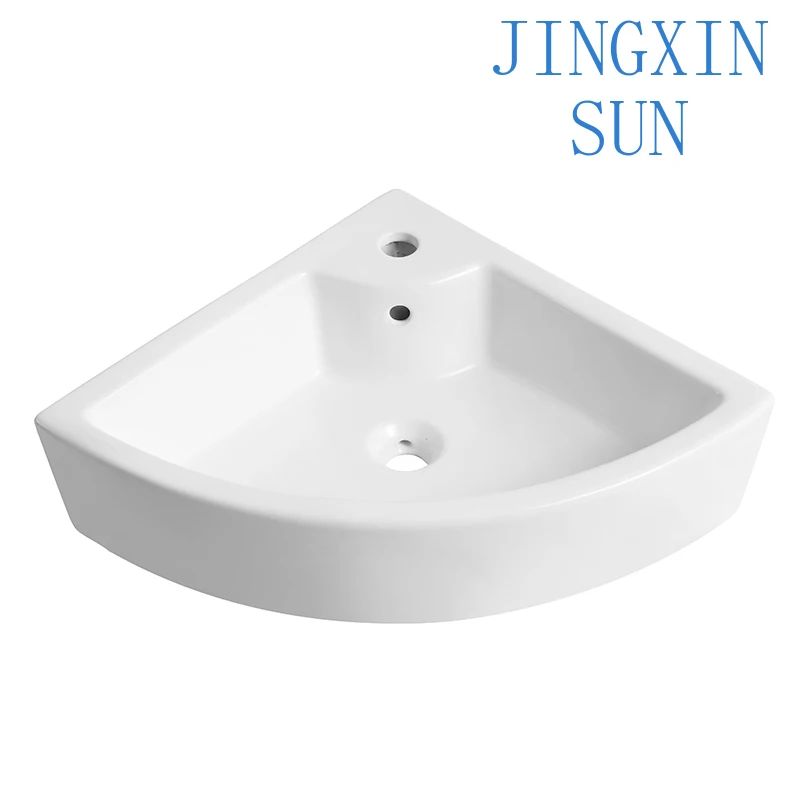 New Household White Corner Mini Triangular Basin Bathroom Ceramic Small Wall Hanging Sink