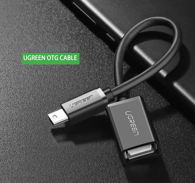 Кабель UGREEN Mini USB OTG, переходник USB A (женский) на Mini USB B (мужской) для автомобильных MP3/MP4-плееров, цифровых камер