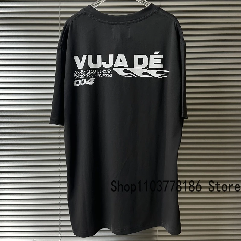 Мужские и женские свободные повседневные топы VD 24SS с буквенным логотипом, хлопковая летняя модная новая футболка VUJADE с коротким рукавом