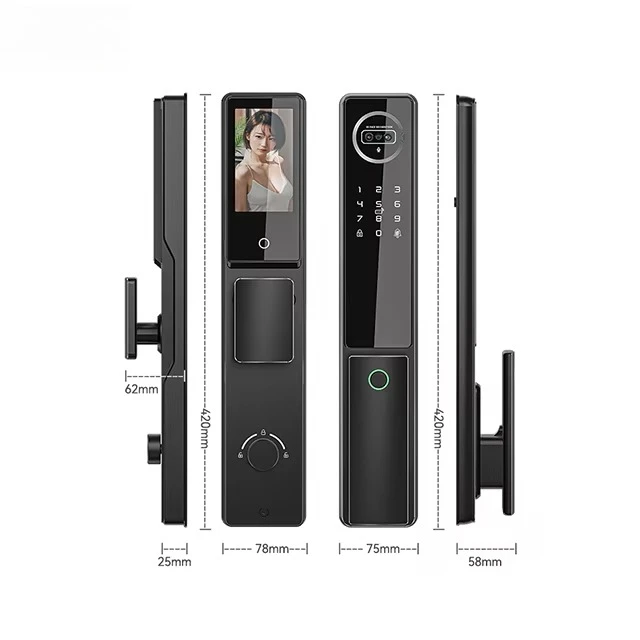 

Видео умная дверь Wi-Fi 3D Face Palm Vein Digital для деревянной двери с экраном и камерой